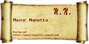 Mazur Nanetta névjegykártya